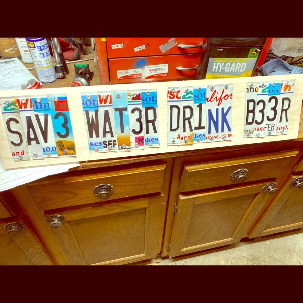License plate sign